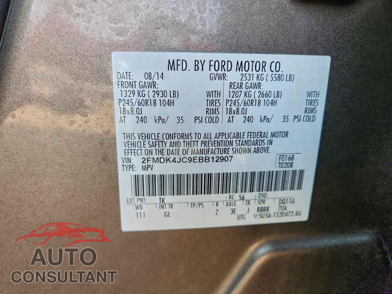 FORD EDGE 2014 - 2FMDK4JC9EBB12907