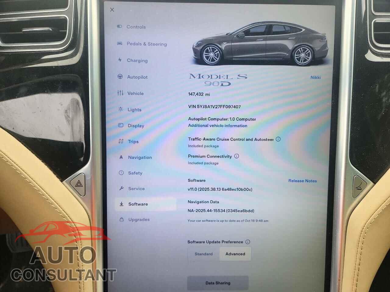 TESLA MODEL S 2015 - 5YJSA1V27FF097407