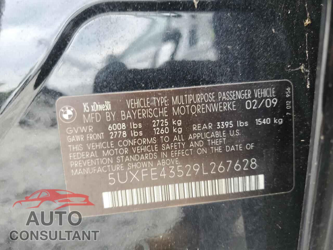 BMW X5 2009 - 5UXFE43529L267628
