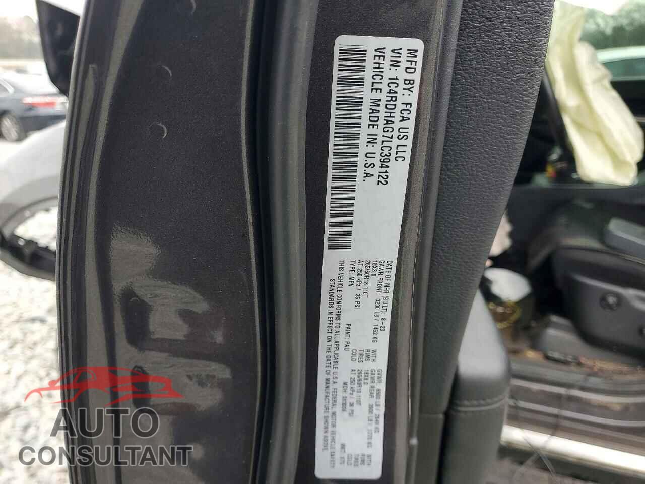 DODGE DURANGO 2020 - 1C4RDHAG7LC394122