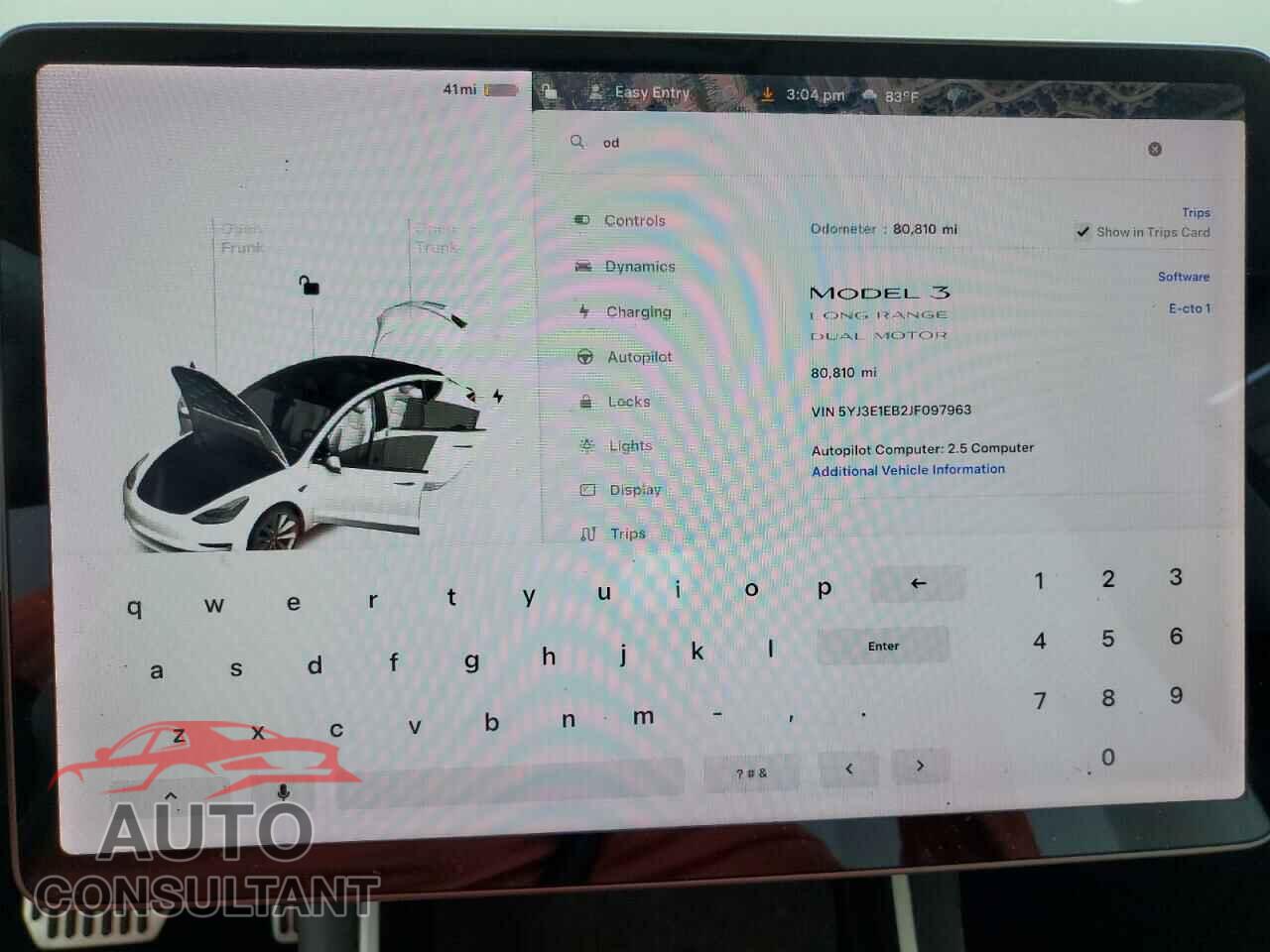 TESLA MODEL 3 2018 - 5YJ3E1EB2JF097963