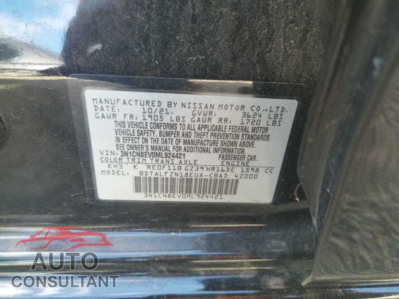 NISSAN VERSA 2021 - 3N1CN8EV0ML924421