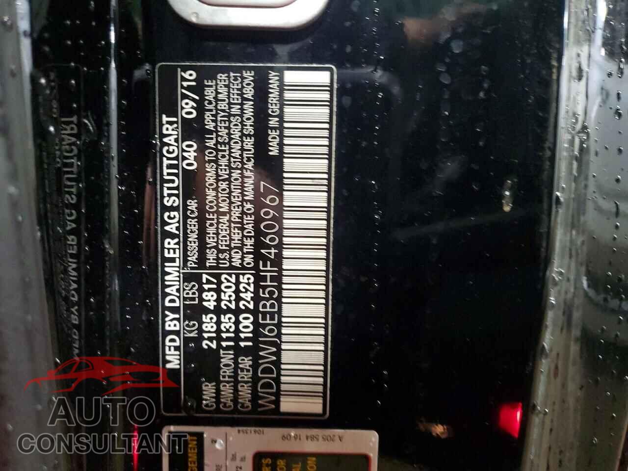 MERCEDES-BENZ C-CLASS 2017 - WDDWJ6EB5HF460967