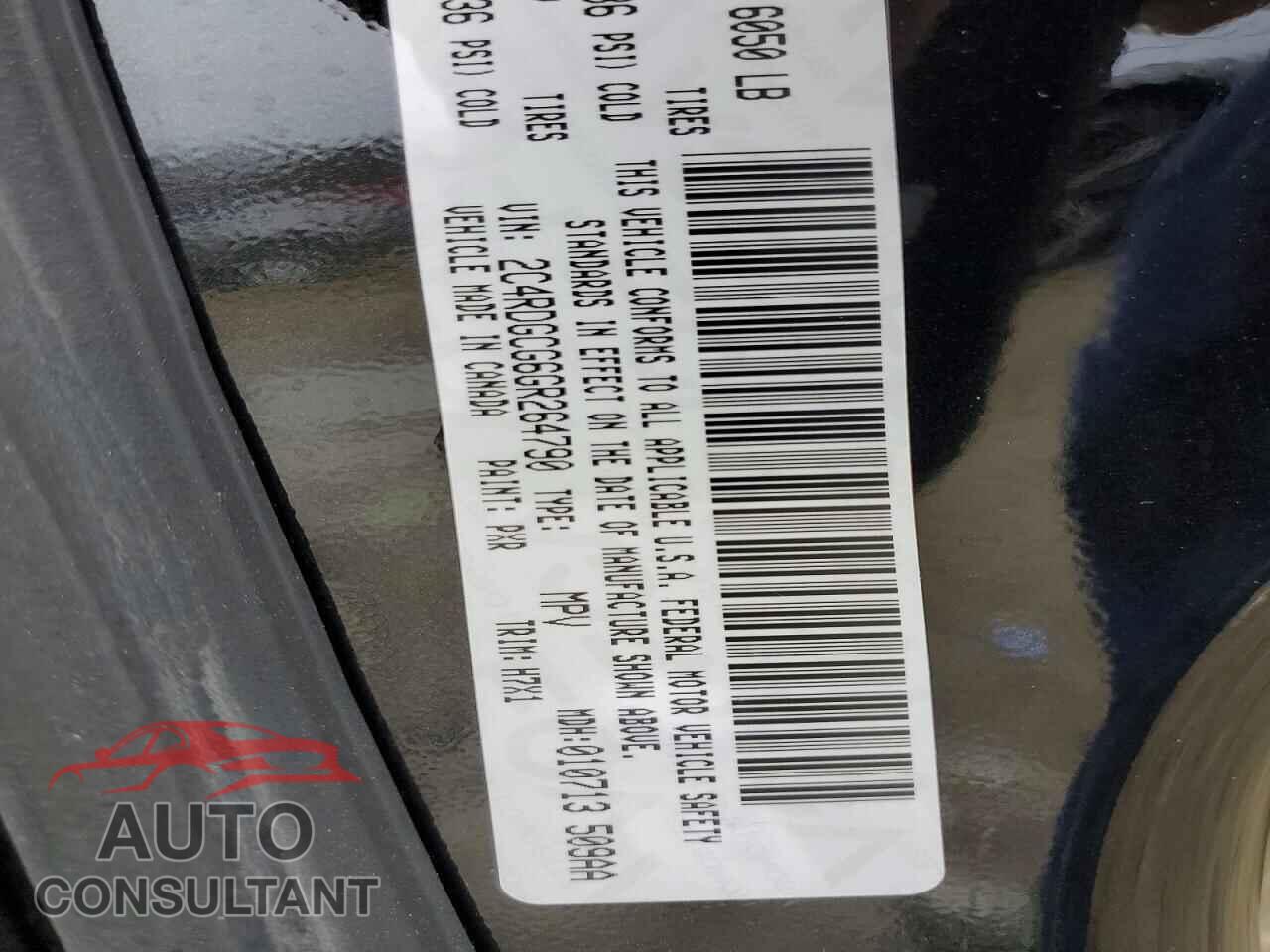 DODGE CARAVAN 2016 - 2C4RDGCG6GR264790