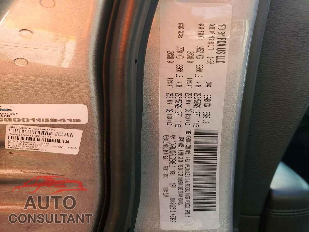 DODGE DURANGO 2020 - 1C4RDJDG7LC260911