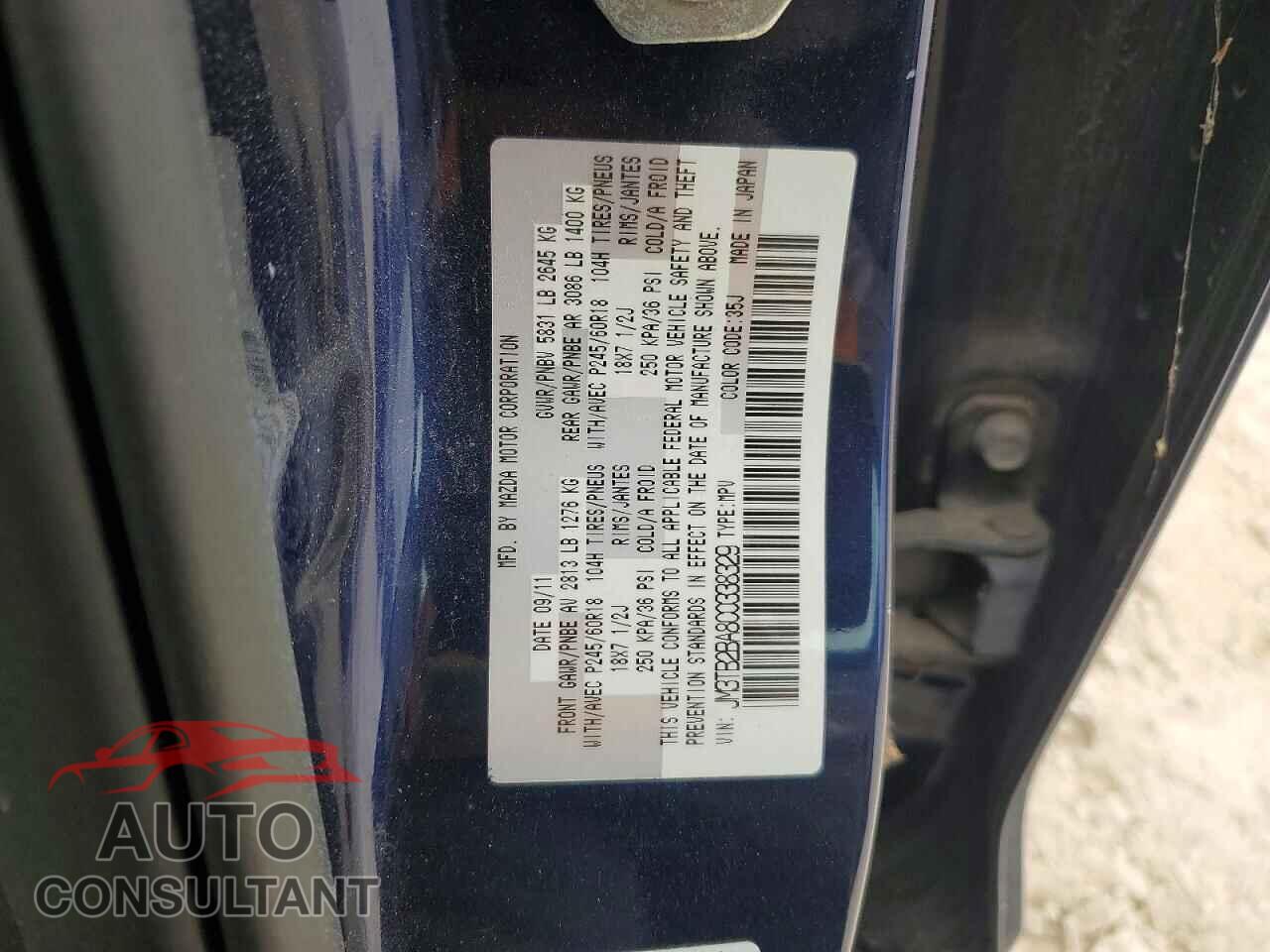 MAZDA CX-9 2012 - JM3TB2BA8C0338329
