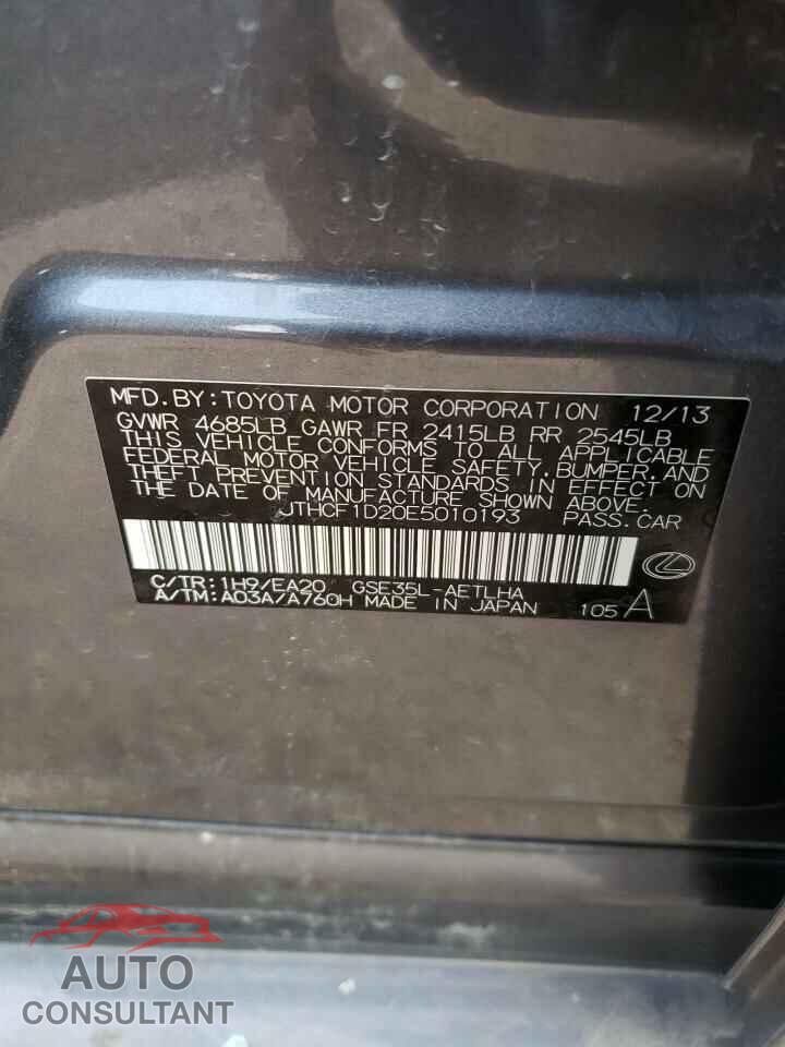 LEXUS IS 2014 - JTHCF1D20E5010193