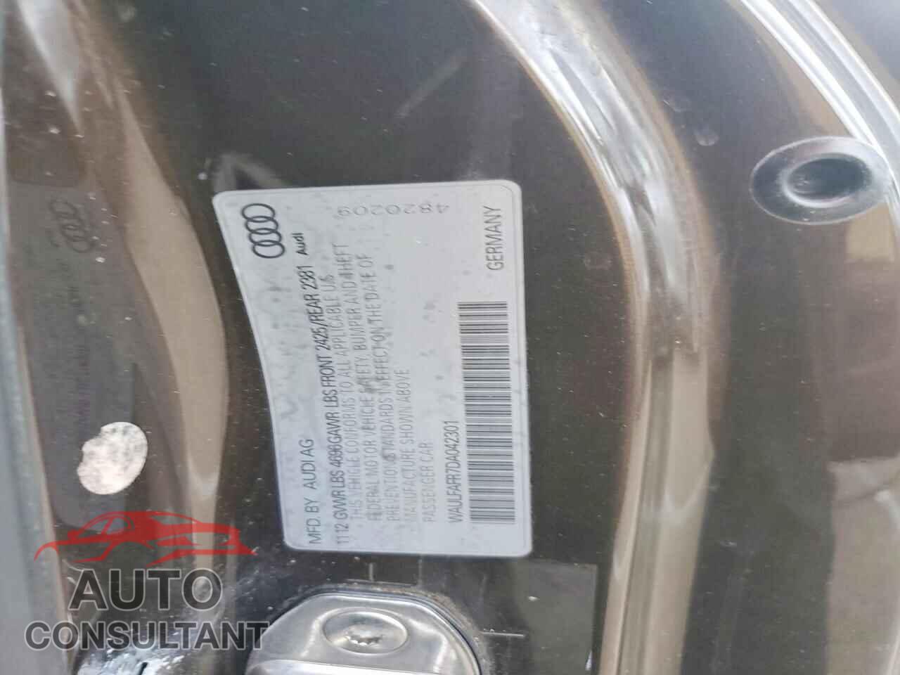 AUDI A5 2013 - WAULFAFR7DA042301