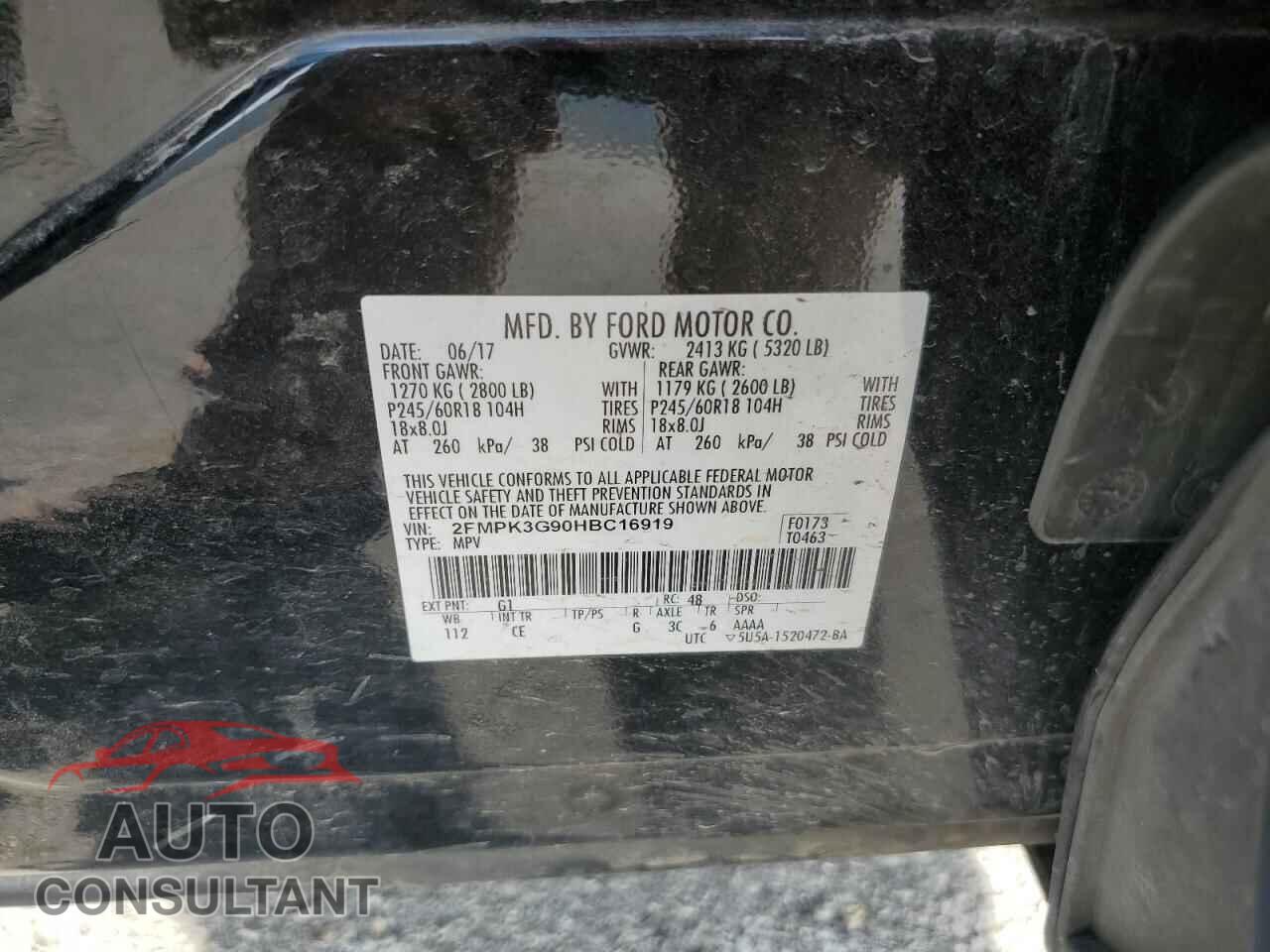FORD EDGE 2017 - 2FMPK3G90HBC16919