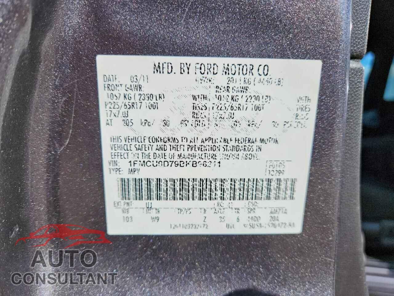 FORD ESCAPE 2011 - 1FMCU0D79BKB96211