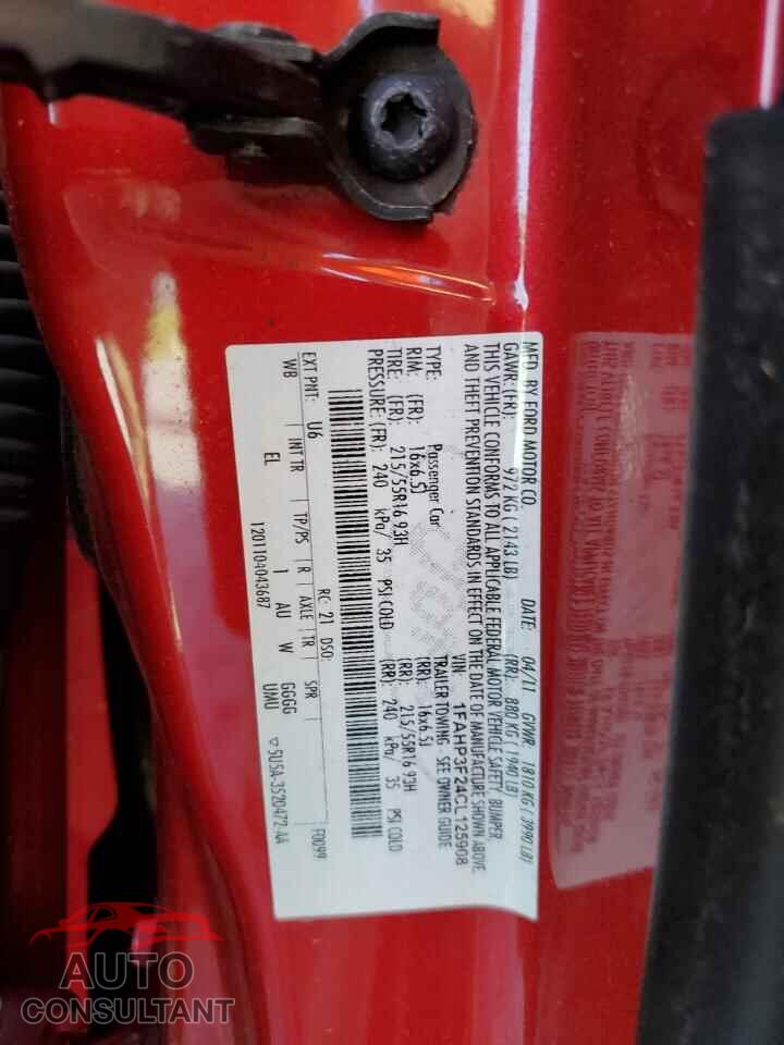 FORD FOCUS 2012 - 1FAHP3F24CL125908