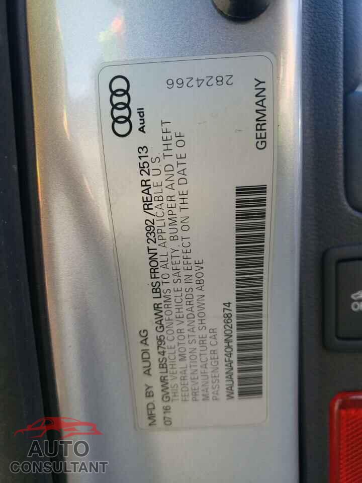 AUDI A4 2017 - WAUANAF40HN026874