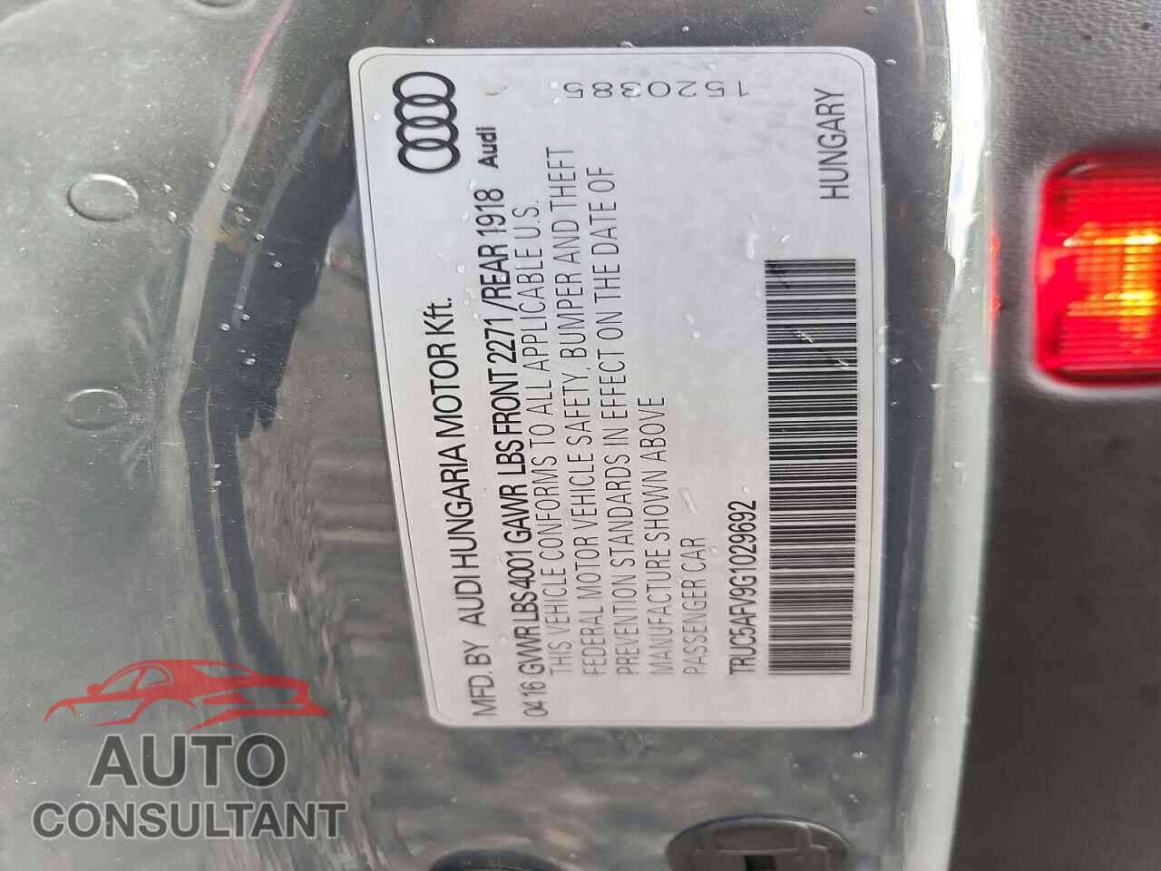AUDI TT 2016 - TRUC5AFV9G1029692