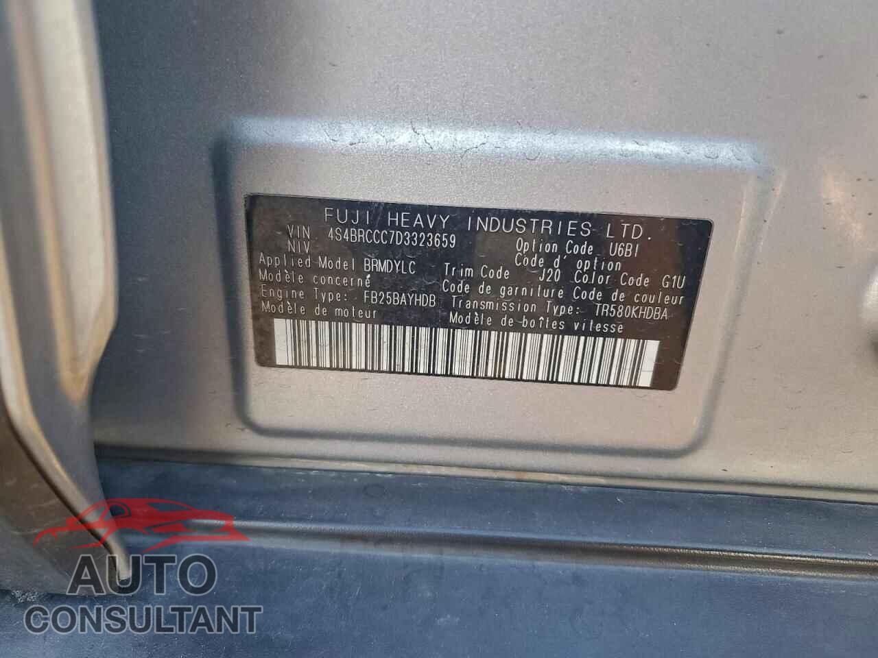 SUBARU OUTBACK 2013 - 4S4BRCCC7D3323659