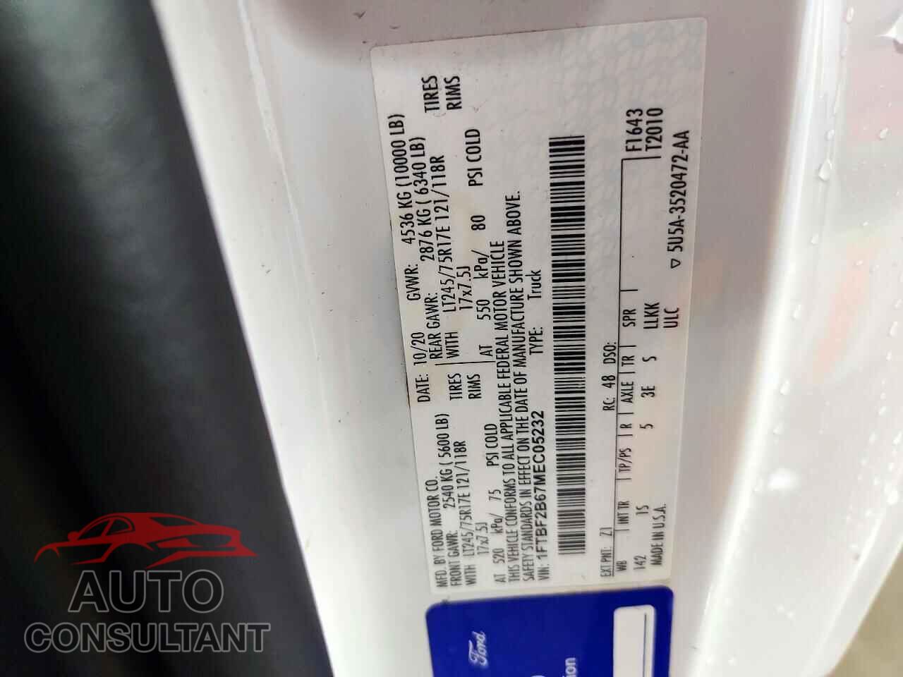 FORD F250 2021 - 1FTBF2B67MEC05232
