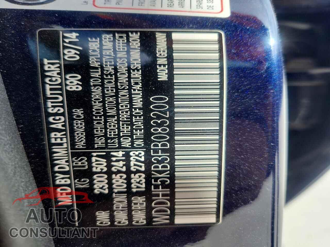 MERCEDES-BENZ E-CLASS 2015 - WDDHF5KB3FB083200