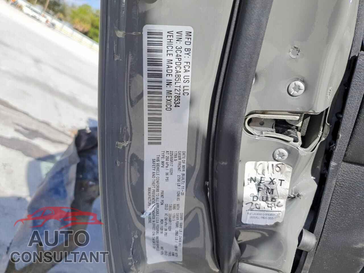 DODGE JOURNEY 2020 - 3C4PDCAB5LT278534