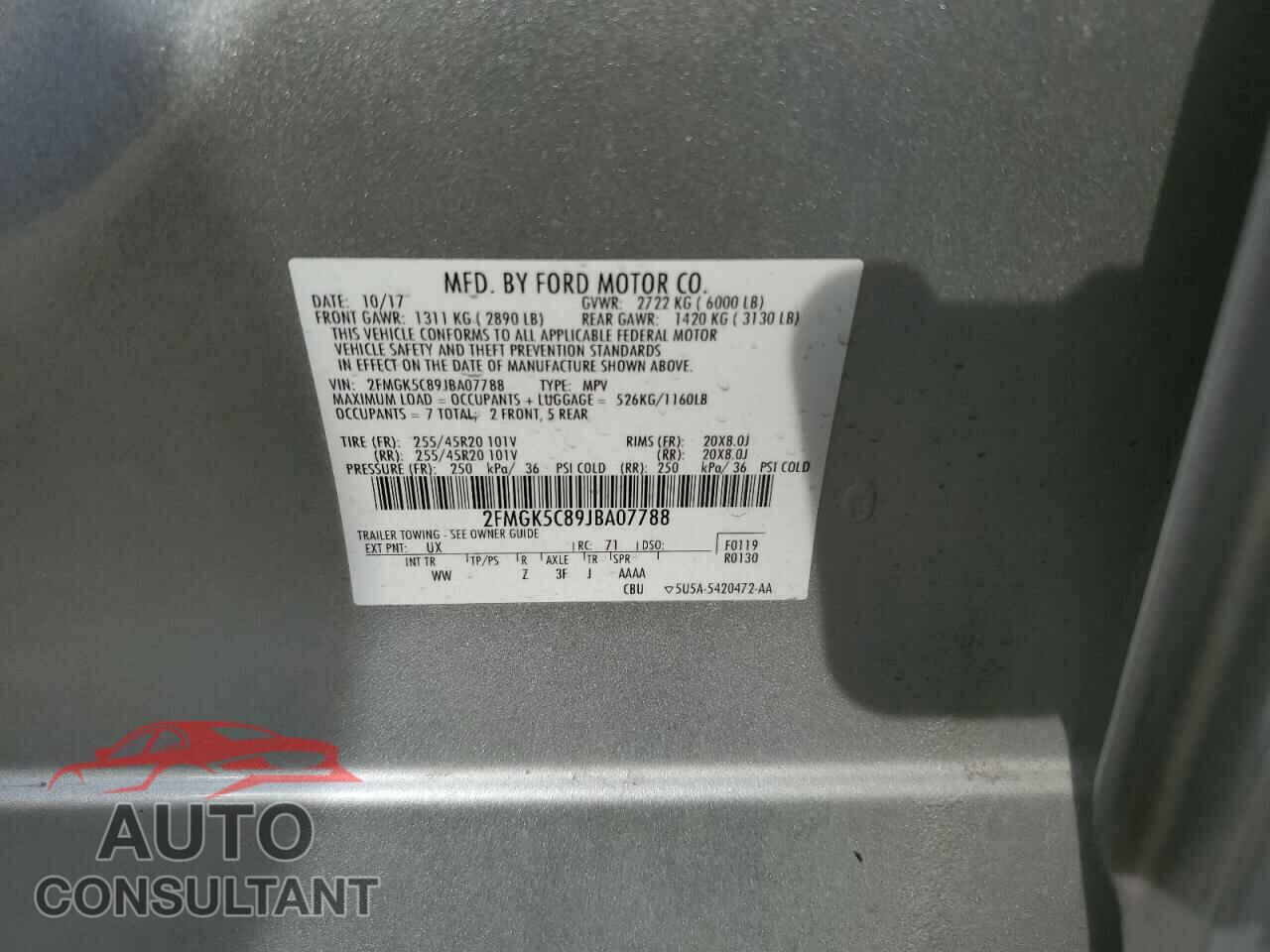 FORD FLEX 2018 - 2FMGK5C89JBA07788