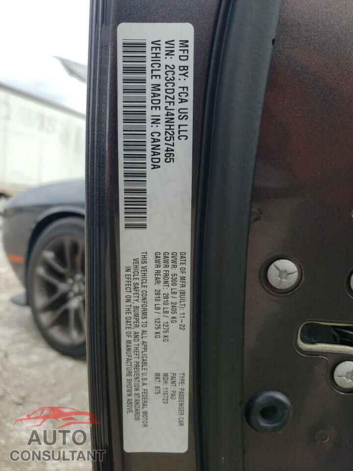 DODGE CHALLENGER 2022 - 2C3CDZFJ4NH257465