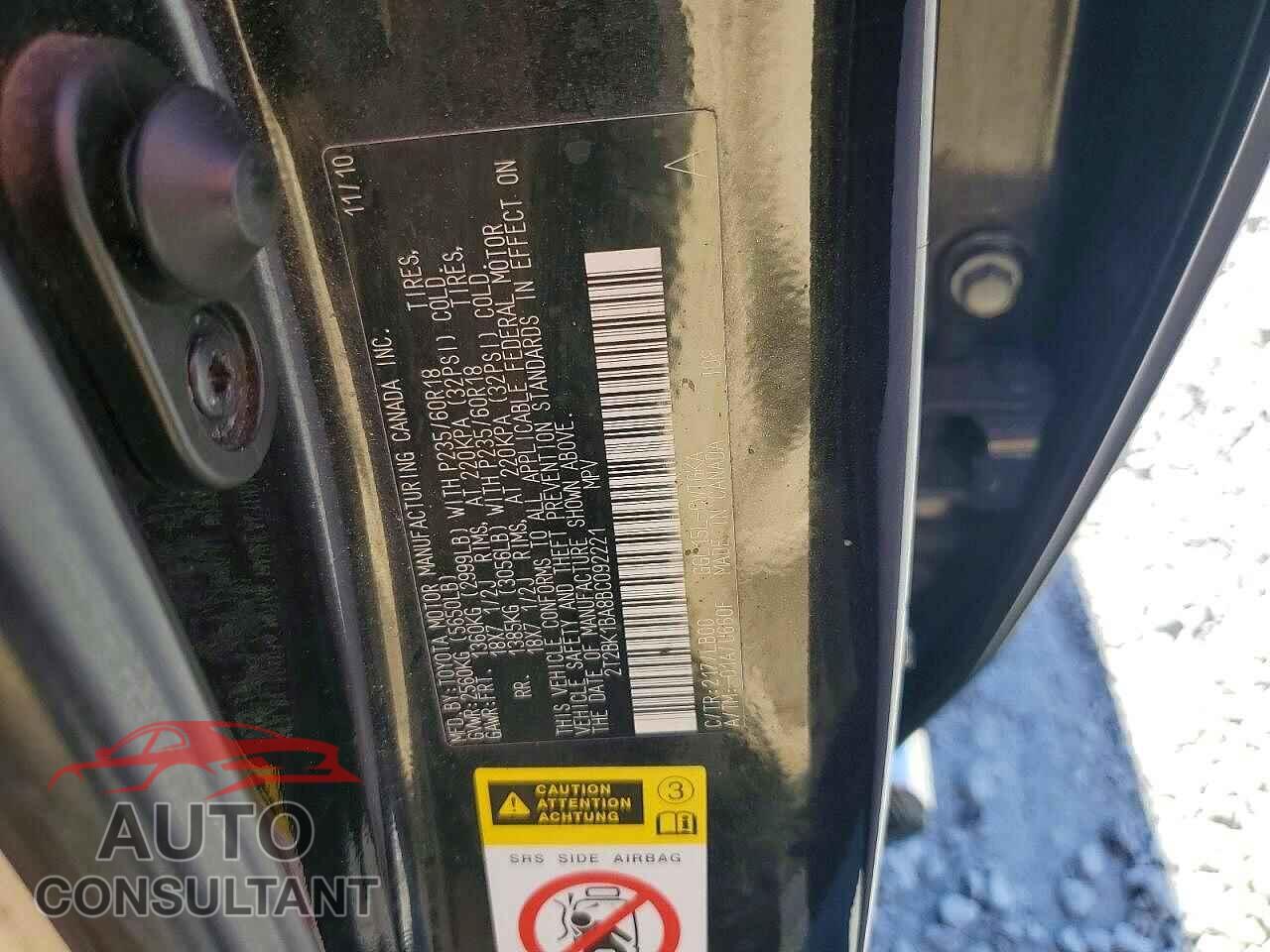 LEXUS RX350 2011 - 2T2BK1BA8BC092221