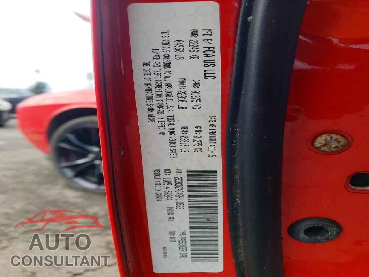 DODGE CHALLENGER 2016 - 2C3CDZAG4GH119522