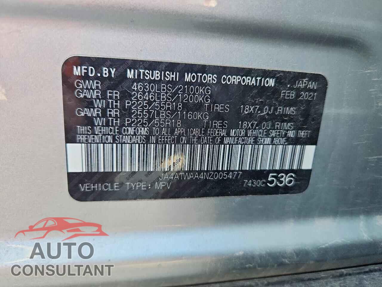 MITSUBISHI ECLIPSE 2022 - JA4ATWAA4NZ005477