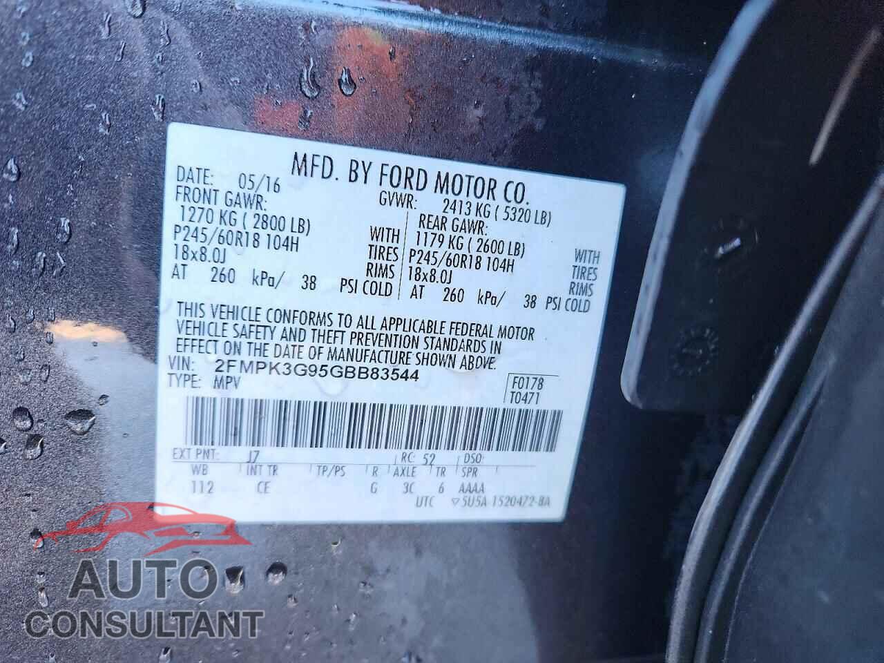 FORD EDGE 2016 - 2FMPK3G95GBB83544
