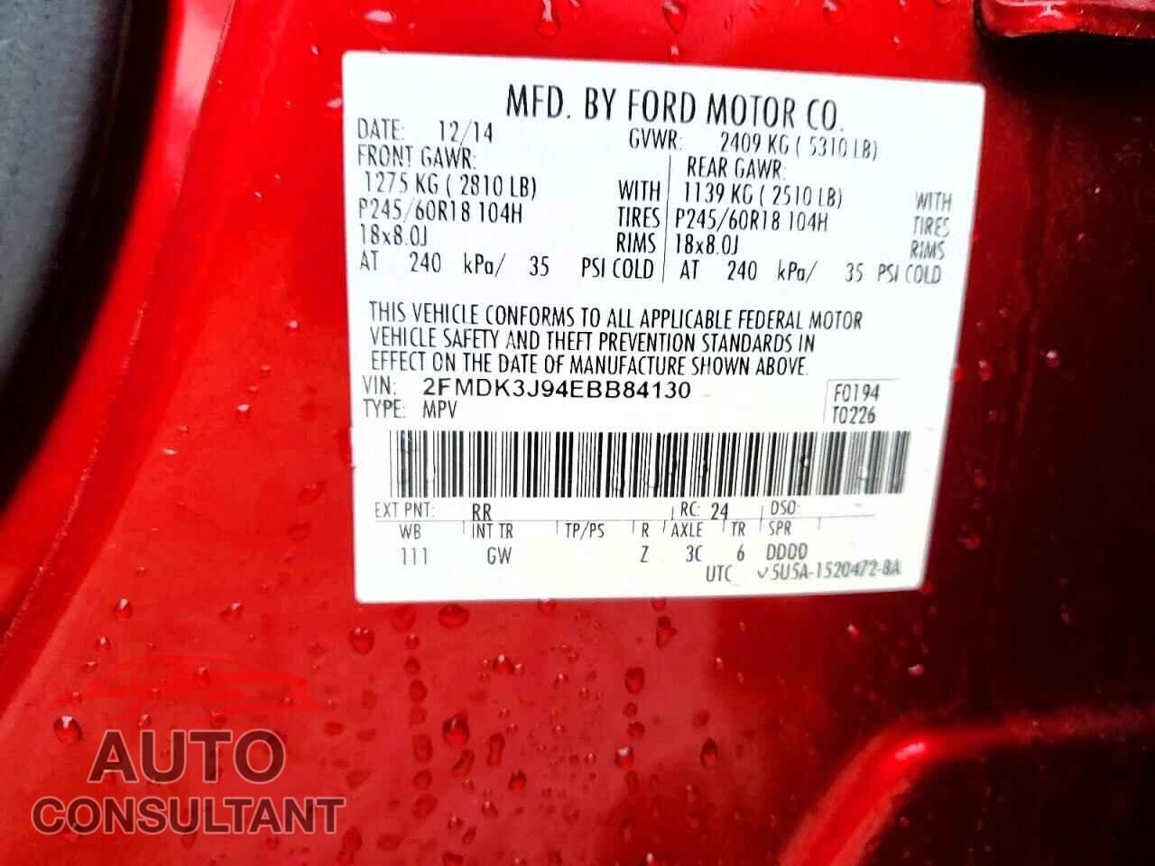 FORD EDGE 2014 - 2FMDK3J94EBB84130