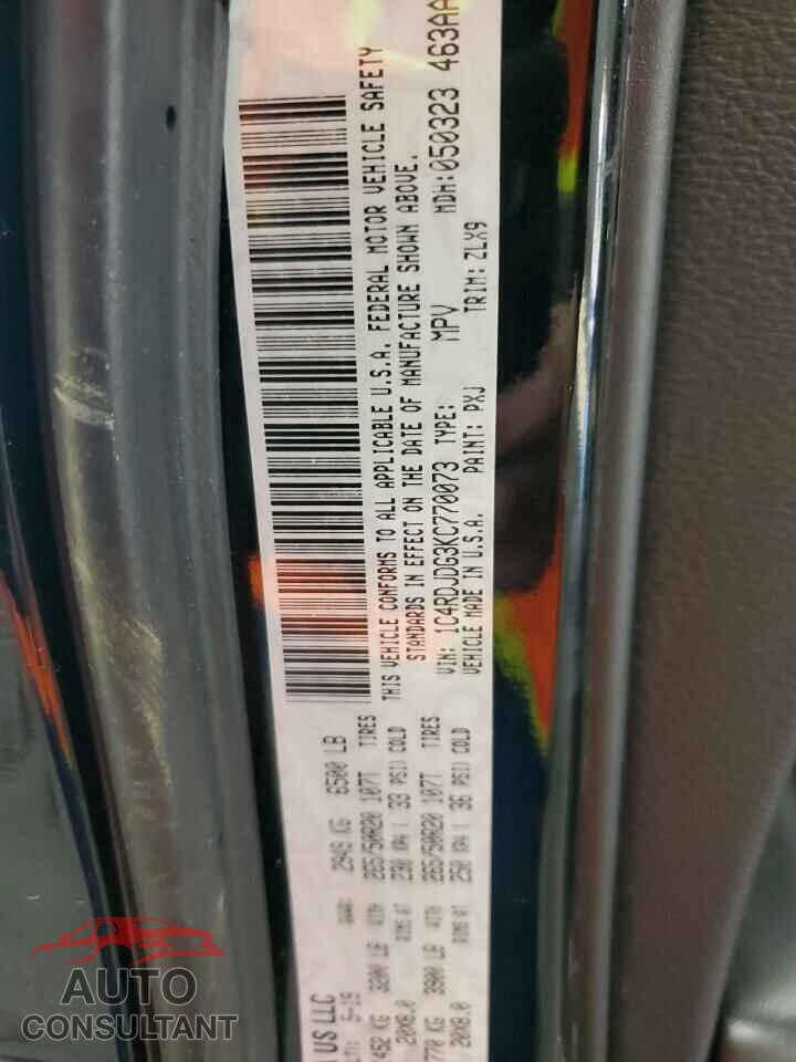DODGE DURANGO 2019 - 1C4RDJDG3KC770073