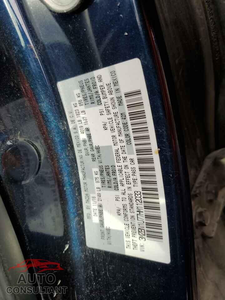 MAZDA 3 2017 - 3MZBN1U77HM112033