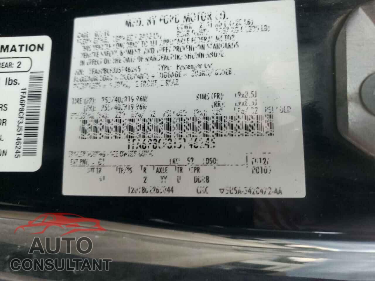FORD MUSTANG 2018 - 1FA6P8CF3J5146245