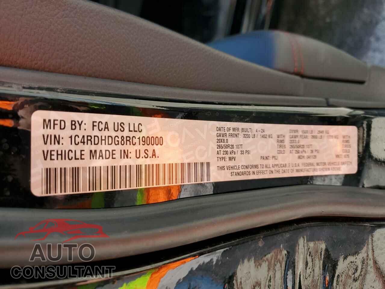 DODGE DURANGO 2024 - 1C4RDHDG8RC190000
