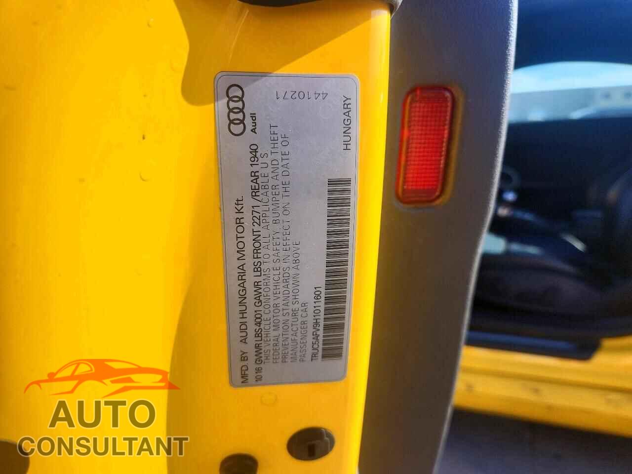 AUDI TT 2017 - TRUC5AFV9H1011601