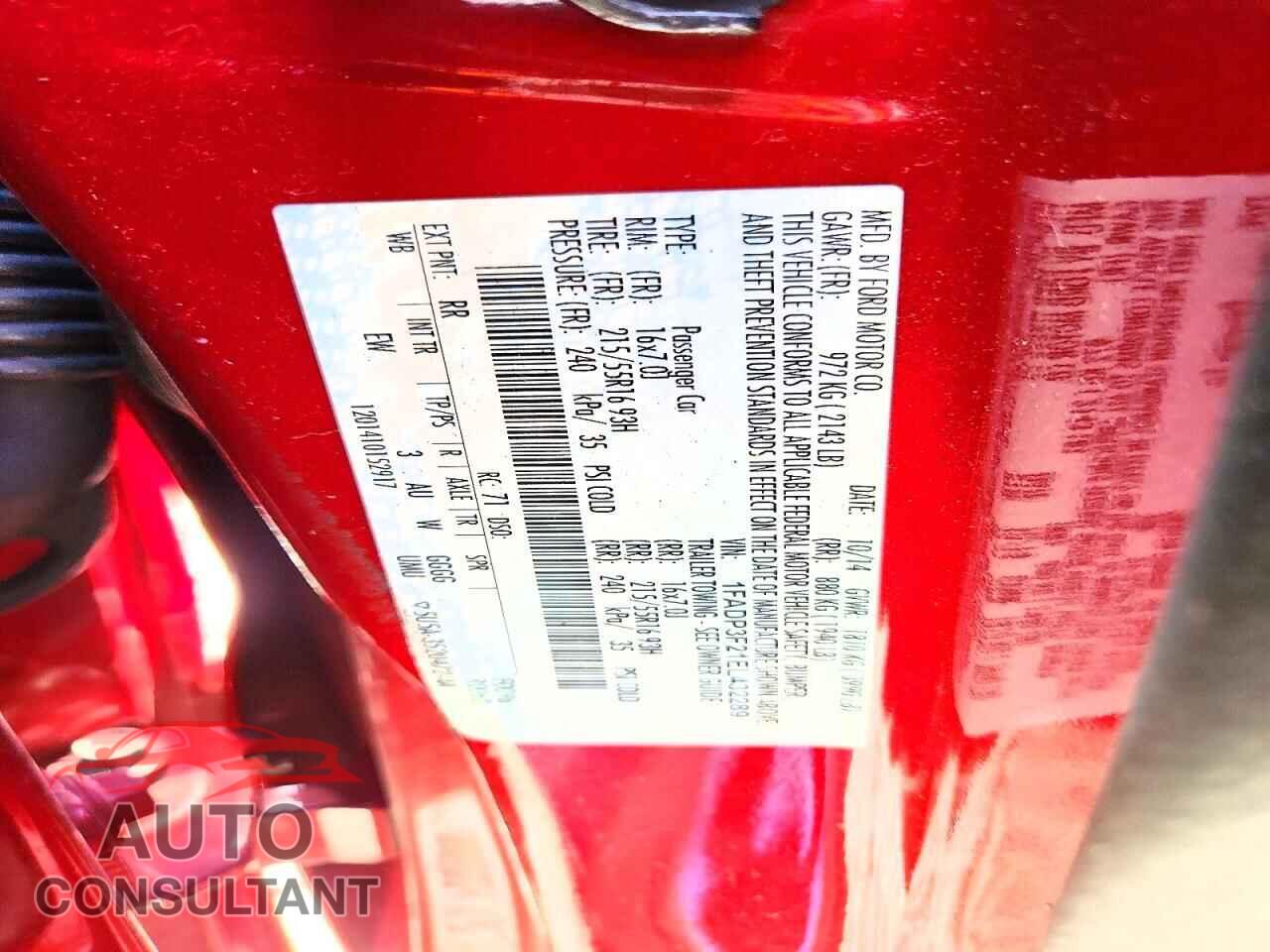 FORD FOCUS 2014 - 1FADP3F21EL432289