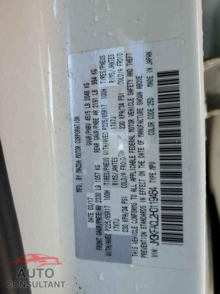 MAZDA CX-5 2017 - JM3KFACL2H0119464