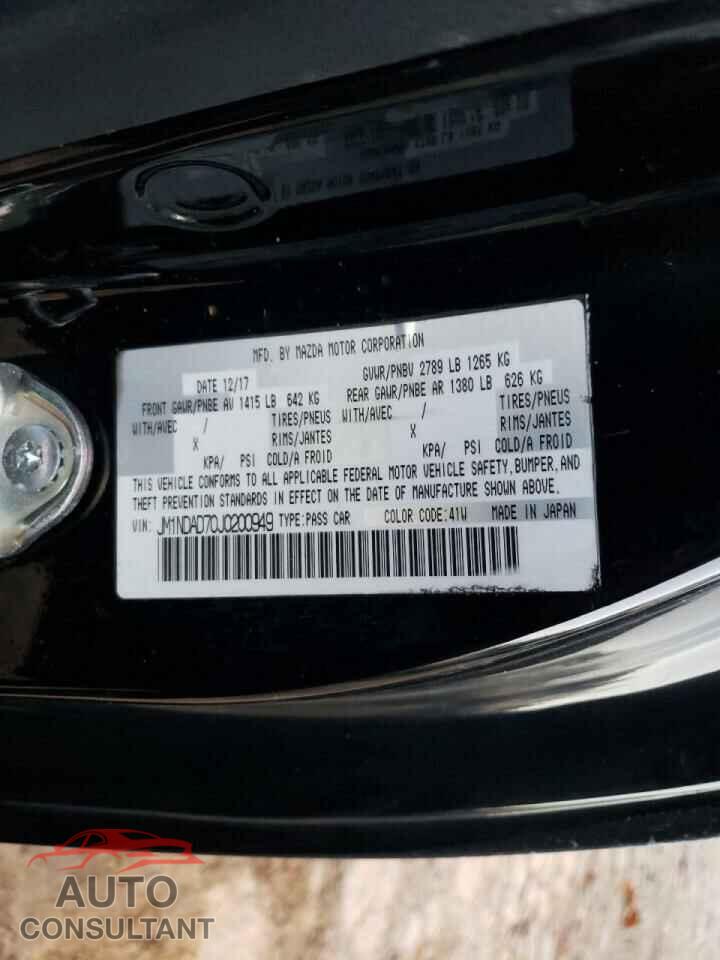 MAZDA MX5 2018 - JM1NDAD70J0200949