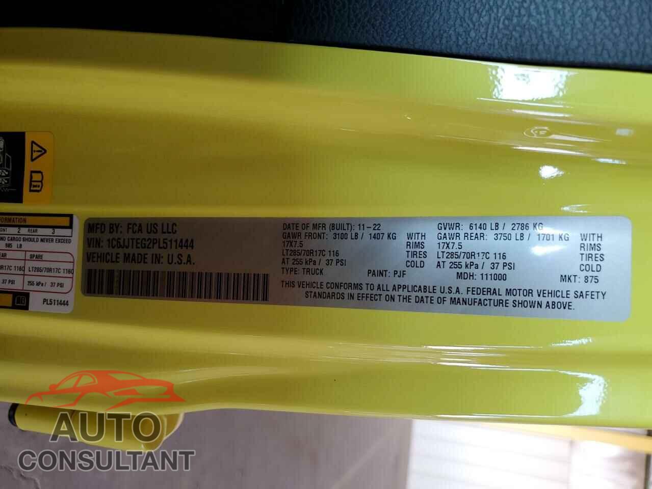 JEEP GLADIATOR 2023 - 1C6JJTEG2PL511444