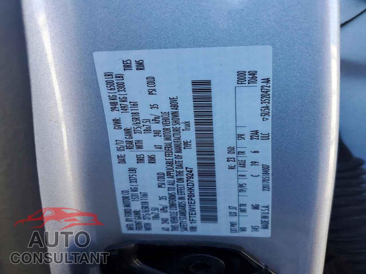 FORD F-150 2017 - 1FTEW1EP8HKD79247