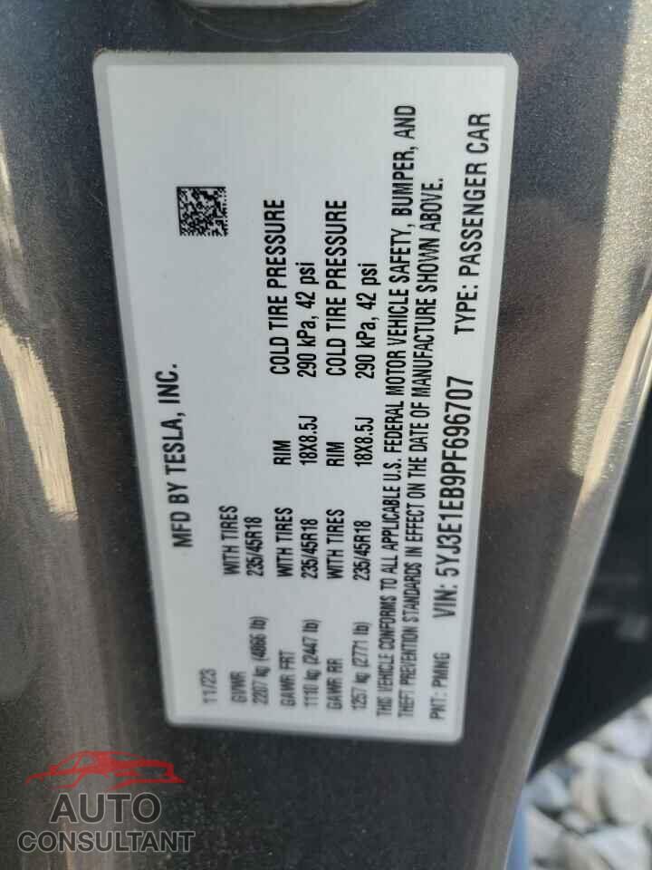 TESLA MODEL 3 2023 - 5YJ3E1EB9PF696707