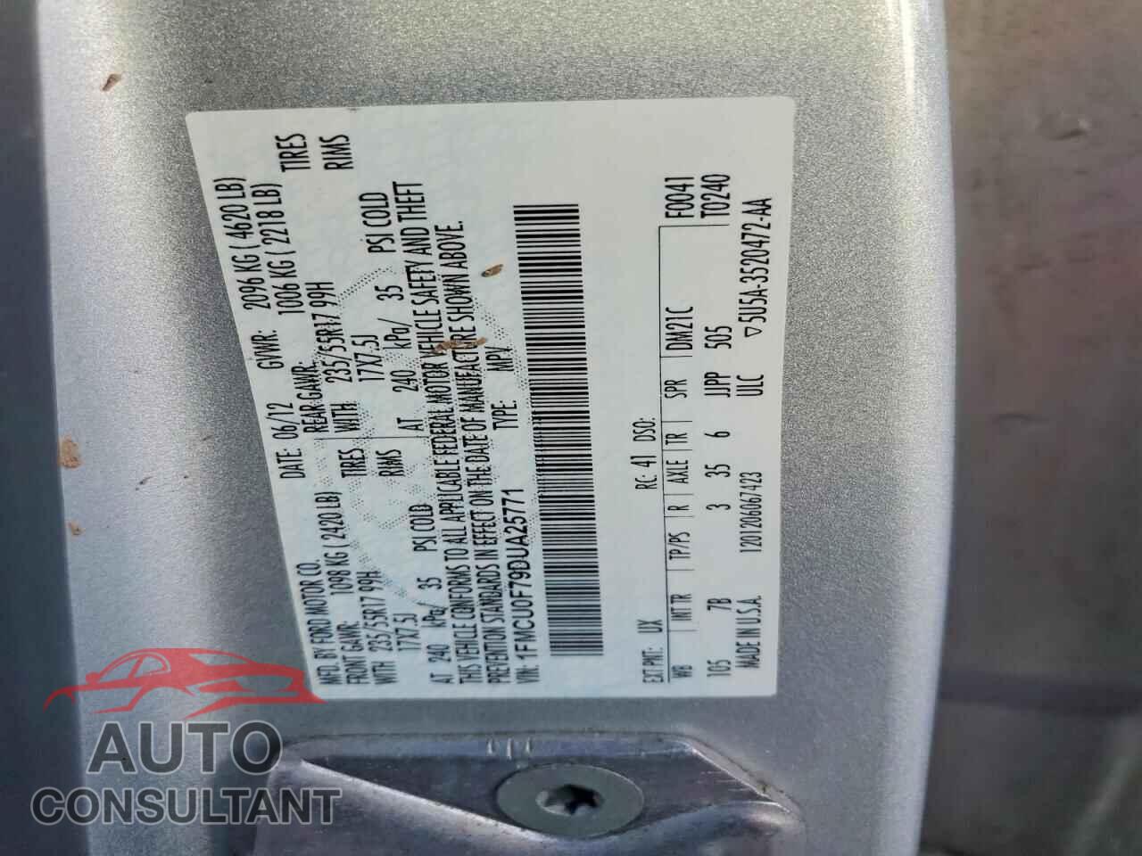FORD ESCAPE 2013 - 1FMCU0F79DUA25771