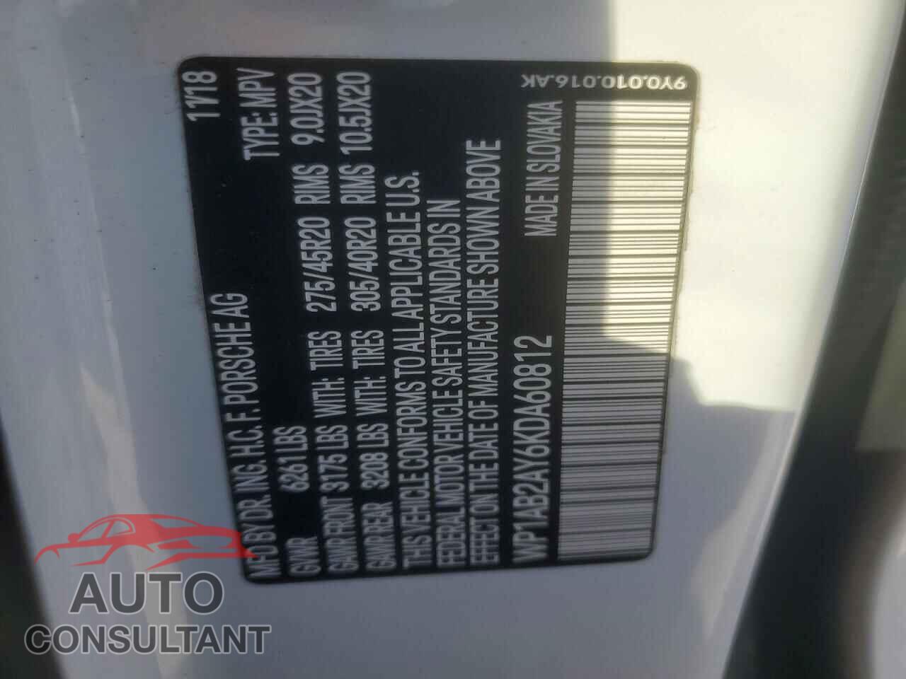 PORSCHE CAYENNE 2019 - WP1AB2AY6KDA60812