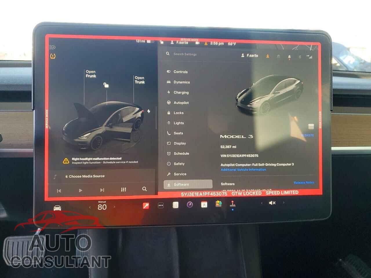 TESLA MODEL 3 2023 - 5YJ3E1EA1PF453075