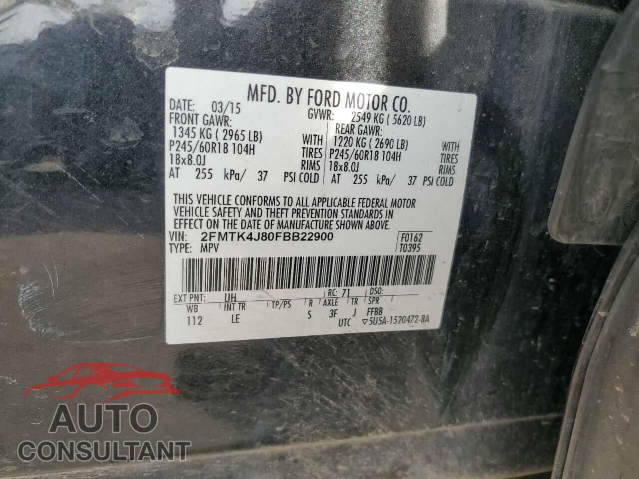 FORD EDGE 2015 - 2FMTK4J80FBB22900