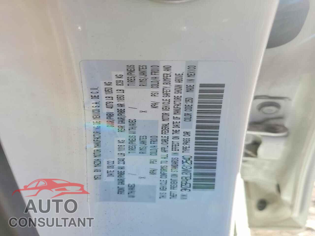 MAZDA 3 2022 - 3MZBPABL8NM312540