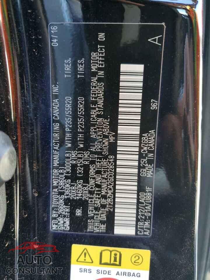 LEXUS RX350 2016 - 2T2BZMCA2GC028548