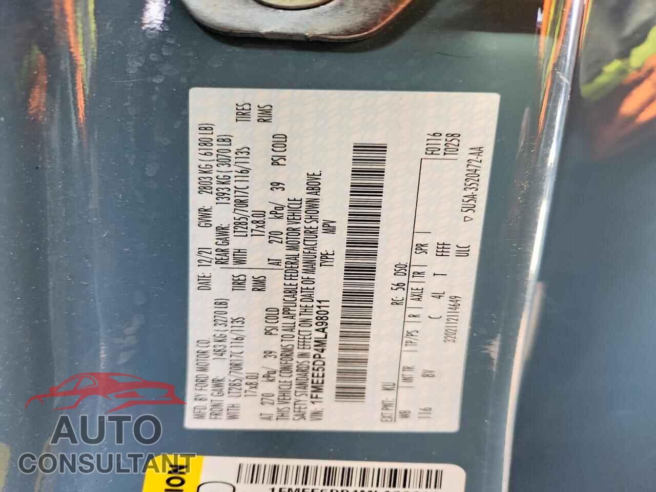 FORD BRONCO 2021 - 1FMEE5DP4MLA98011