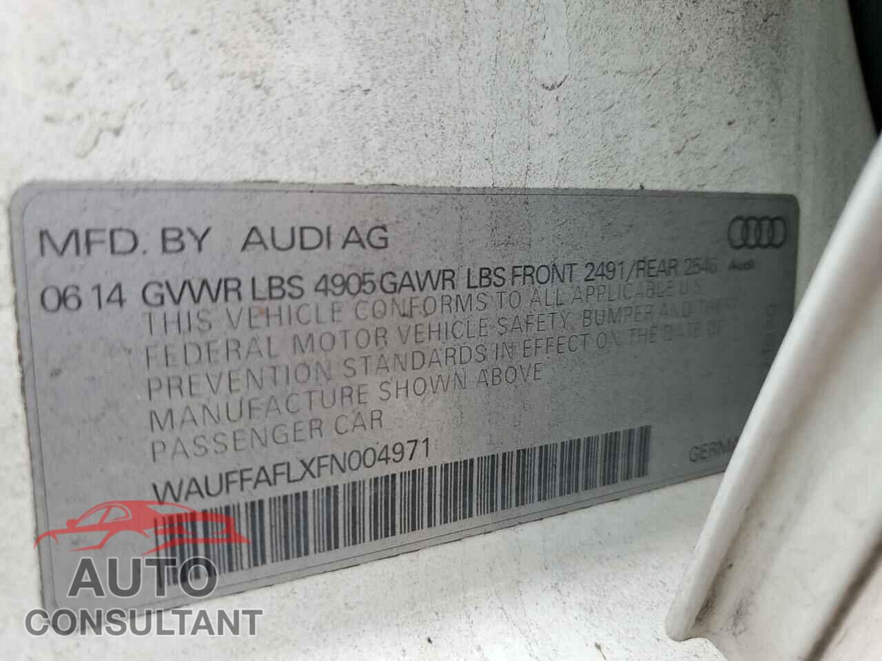 AUDI A4 2015 - WAUFFAFLXFN004971