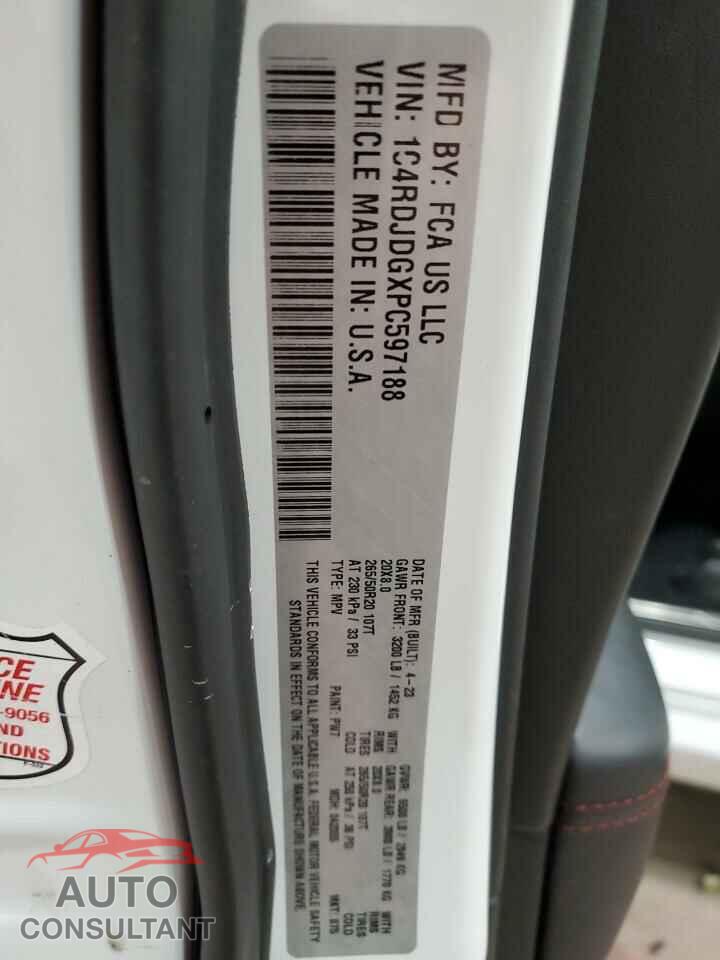 DODGE DURANGO 2023 - 1C4RDJDGXPC597188