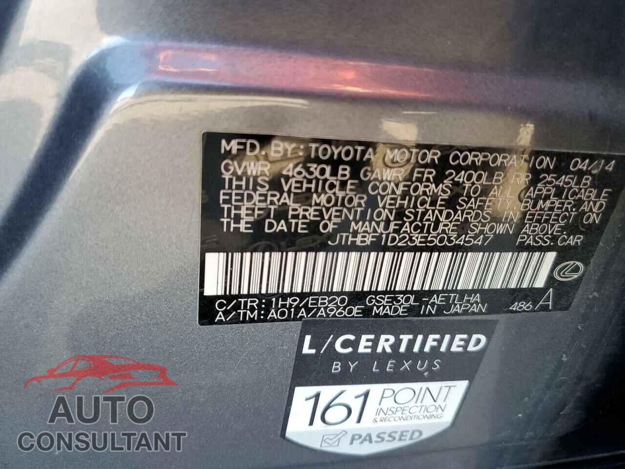 LEXUS IS 2014 - JTHBF1D23E5034547