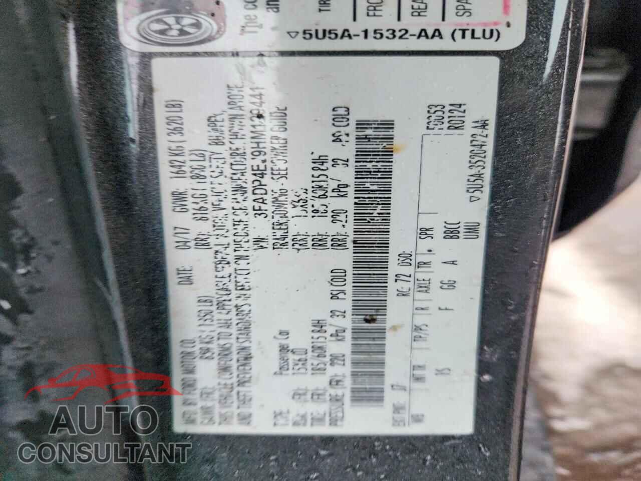 FORD FIESTA 2017 - 3FADP4EJ9HM129441